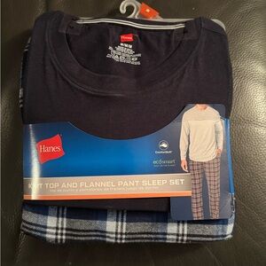 Hanes Blue Plaid Sleepwear pajama Set